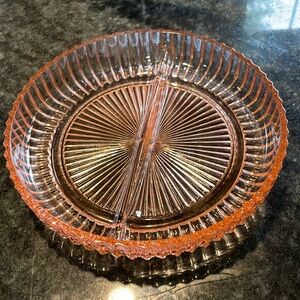 Peach (clear) divided dish